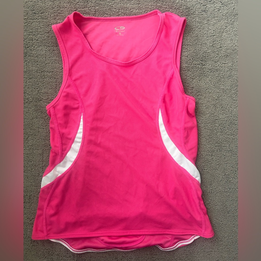 C9 by Champion Duo Dry Running Tank | Pink w/ Mesh Panels & Back Zip Pocket | S